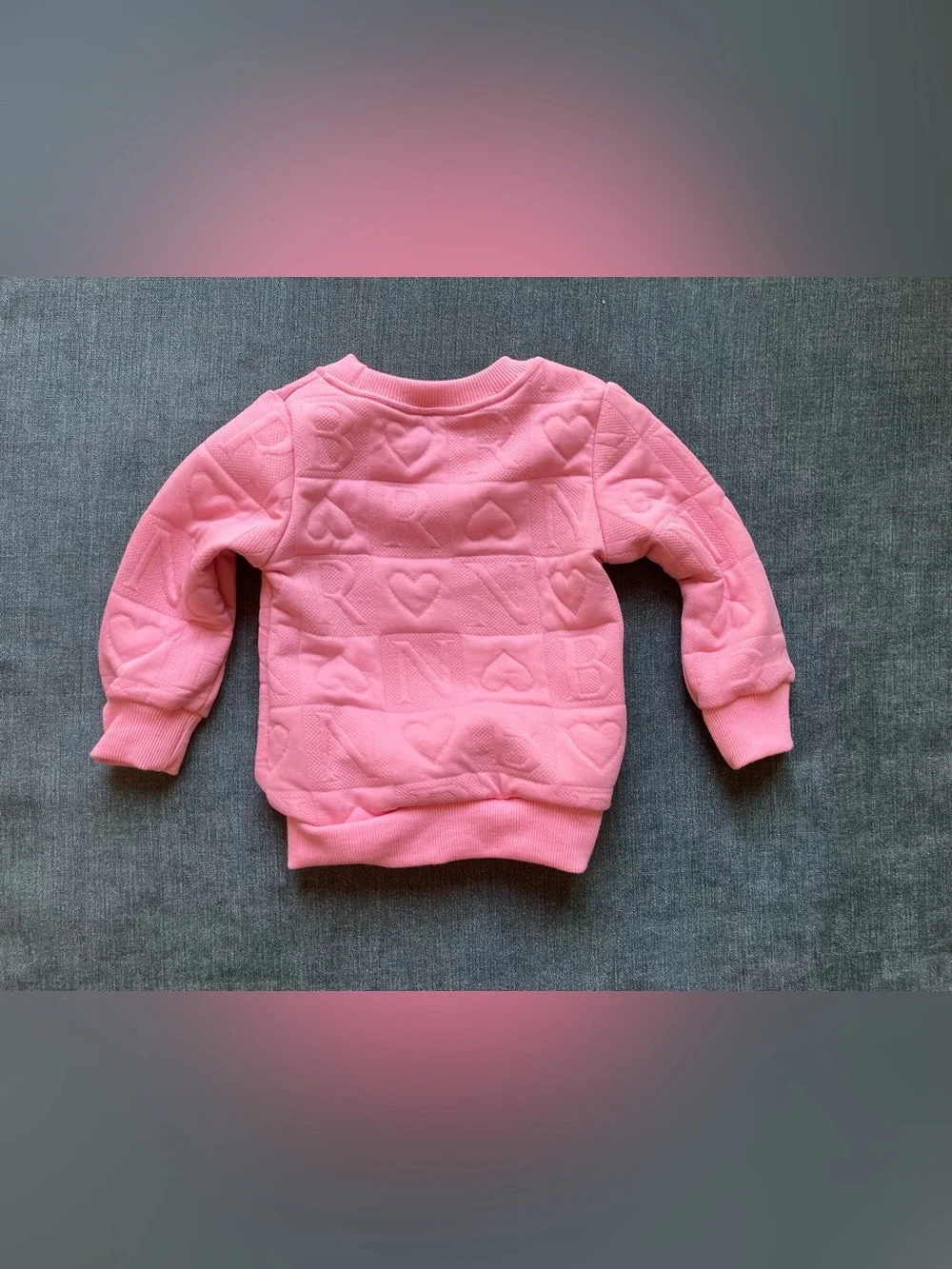 Baby Pink Quilted Heart Two-Piece Sweatshirt and Joggers Set